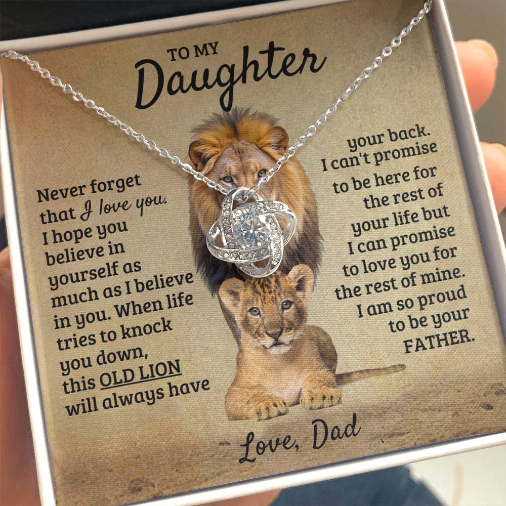To My Daughter Necklace - I am so proud to be your father - Daughter Gift from Dad - Love Knot Necklace
