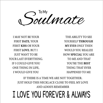 To My Soulmate Necklace - Heartfelt Gift for Her for Birthday & Romantic Days - Crown Pendant Necklace