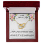 To My Sister In Law Necklace - Gift for Bonus Sister - Interlocking Hearts Necklace