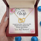 To My Wife Necklace - Emotional Jewelry for Wife from Husband to Celebrate Love on Valentine’s Day & Beyond - Interlocking Hearts Necklace
