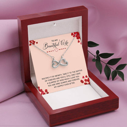 To My Beautiful Wife Necklace - Best Surprise Gift for Wife from Husband for Anniversary, Christmas & Valentine’s Day - Endless Love Necklace