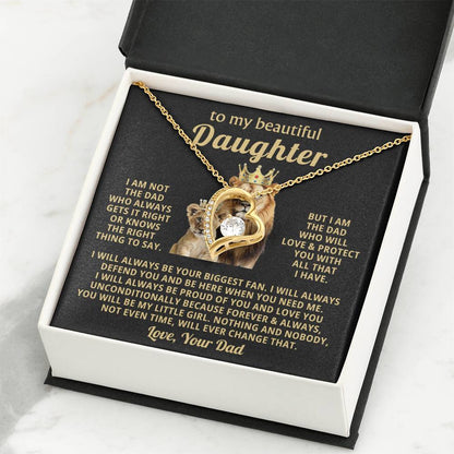 To My Daughter Necklace - Loving Gift for Daughter from Dad for Christmas, Proud Achievements & Special Days - Forever Love Necklace