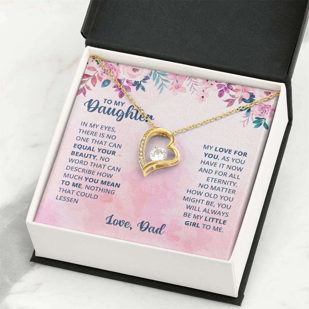 To My Daughter Necklace - Heartwarming Gift from Dad for Daughter’s Birthday & Meaningful Achievements - Forever Love Necklace