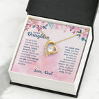 To My Daughter Necklace - Heartwarming Gift from Dad for Daughter’s Birthday & Meaningful Achievements - Forever Love Necklace