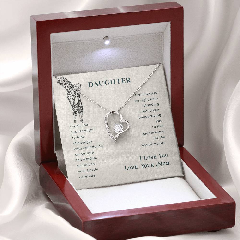 To My Daughter Necklace – Daughter’s Jewelry Gift by Mom – Forever Love Necklace