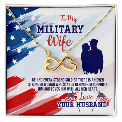 To My Military Wife Endless Love Necklace - Gift from Husband to Wife