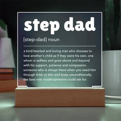 Acrylic Light-Up Plaque, Bonus Dad Gift From Stepdaughter or Stepson, Heartfelt Father’s Day Keepsake, Appreciation Night Light