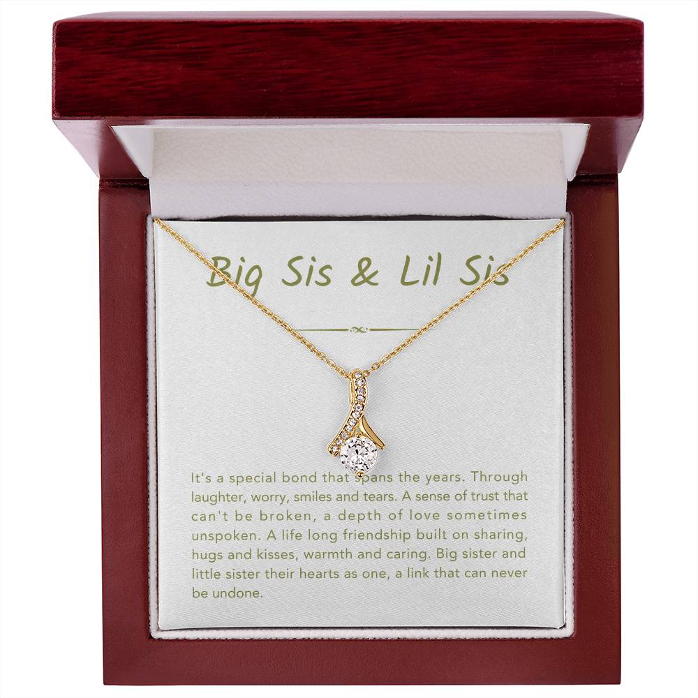 Big Sis & Lil Sis Necklace - It's a special bond that spans the years - Gift for Sisters - Alluring Beauty Necklace
