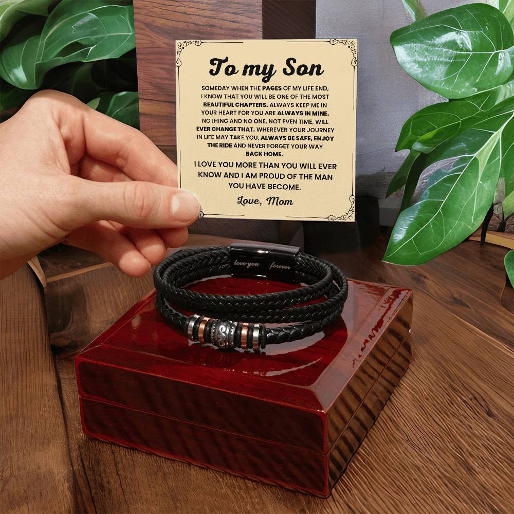 Gift for Son from Mother – Graduation, Christmas – Love You Forever Bracelet