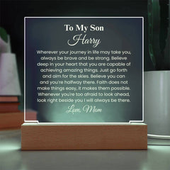 Inspirational Acrylic Plaque for Son, Meaningful Gift with Love Message, To My Son