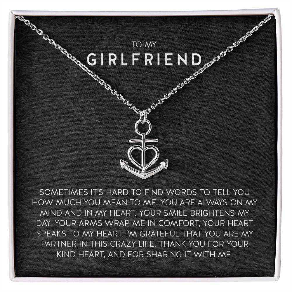Gift for Girlfriend Necklace - Romantic Jewelry for Valentine’s Day, Birthday & Special Relationship Moments - Anchor Pendant Necklace