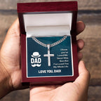 Dad - I know Artisan Cross with Cuban Link Chain Gift for Dad