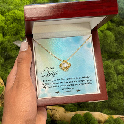 To My Wife Gift from Husband - Romantic Jewelry for Birthday & Anniversary Celebrations - Love Knot Necklace