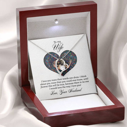 To My Wife Necklace - Sweetest Gift for Wife from Husband for Valentine’s Day, Anniversary & Birthday Joy - Forever Love Necklace