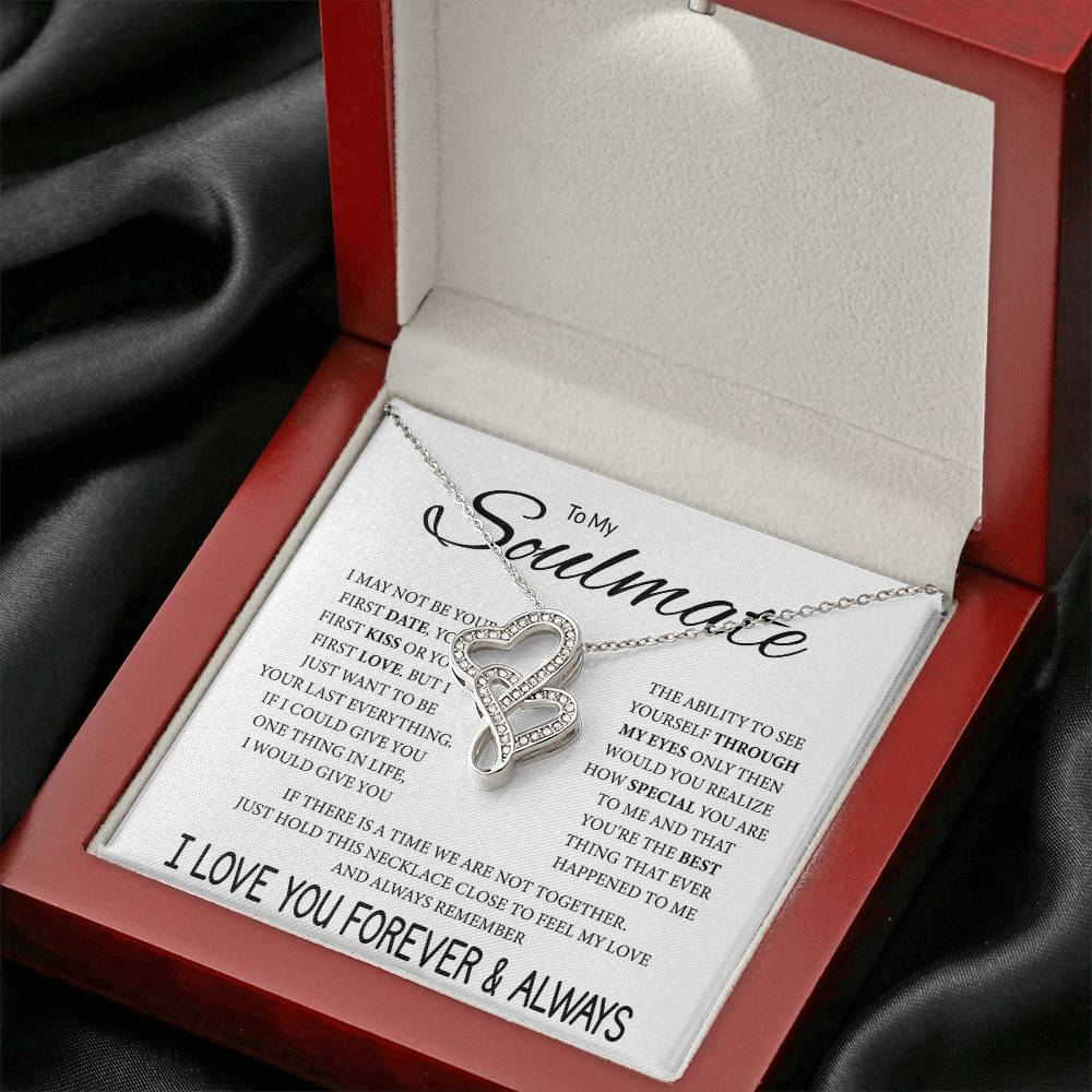 To My Soulmate Necklace - Gift for Celebrating Love on Valentine’s Day & Special Days - Heart-to-heart Pendant Necklace