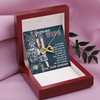 To My Army Wife Endless Love Necklace from Husband