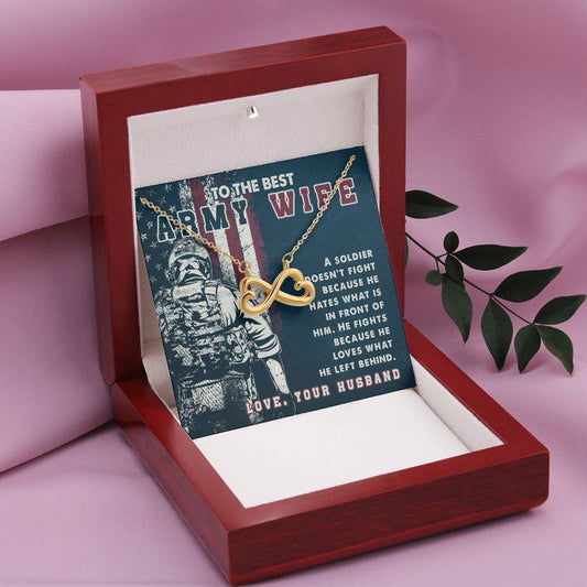 To My Army Wife Endless Love Necklace from Husband