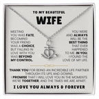 To My Beautiful Wife Necklace - Touching Romantic Gift for Wife from Husband for Christmas, Anniversary & Valentine’s Day - Anchor Pendant Necklace