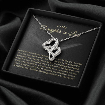 To My Beautiful Daughter In Law - Heart-to-heart Pendant Necklace - Gift for Bonus Daughter