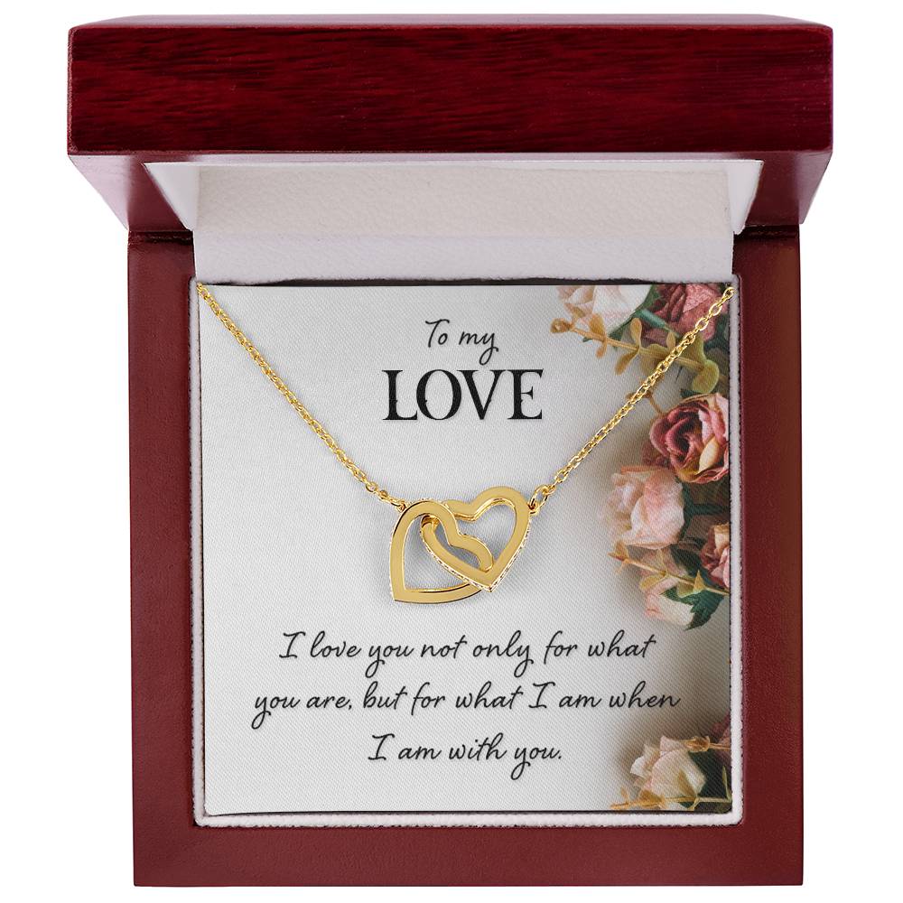 To My Love Necklace - Sweetest Gift for Wife from Husband for Valentine’s Day, Anniversary & Birthday Joy - Interlocking Hearts Necklace