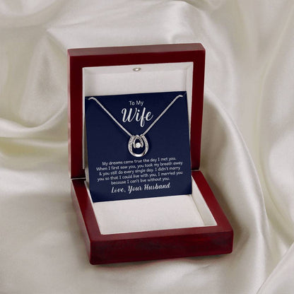 To My Wife Necklace - Romantic Husband to Wife Jewelry for Birthday, Valentine’s Day & Special Celebrations - Lucky In Love Necklace
