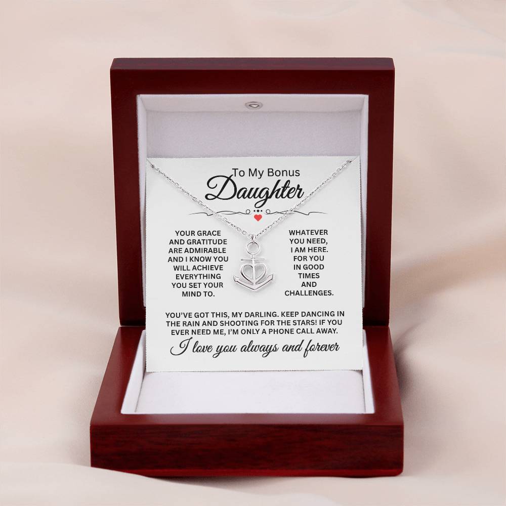 To My Daughter - I love you always and forever - Anchor Pendant Necklace Gift for Daughter