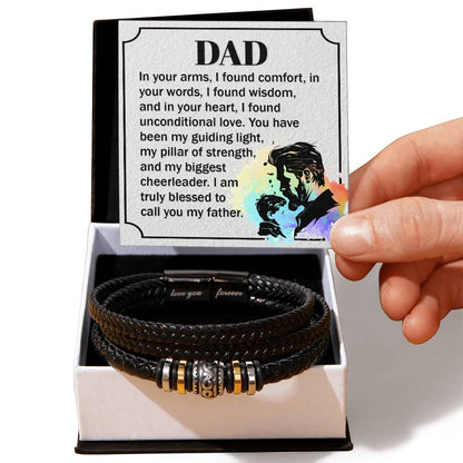 Dad - In your arms, I found comfort - Love You Forever Bracelet for Father