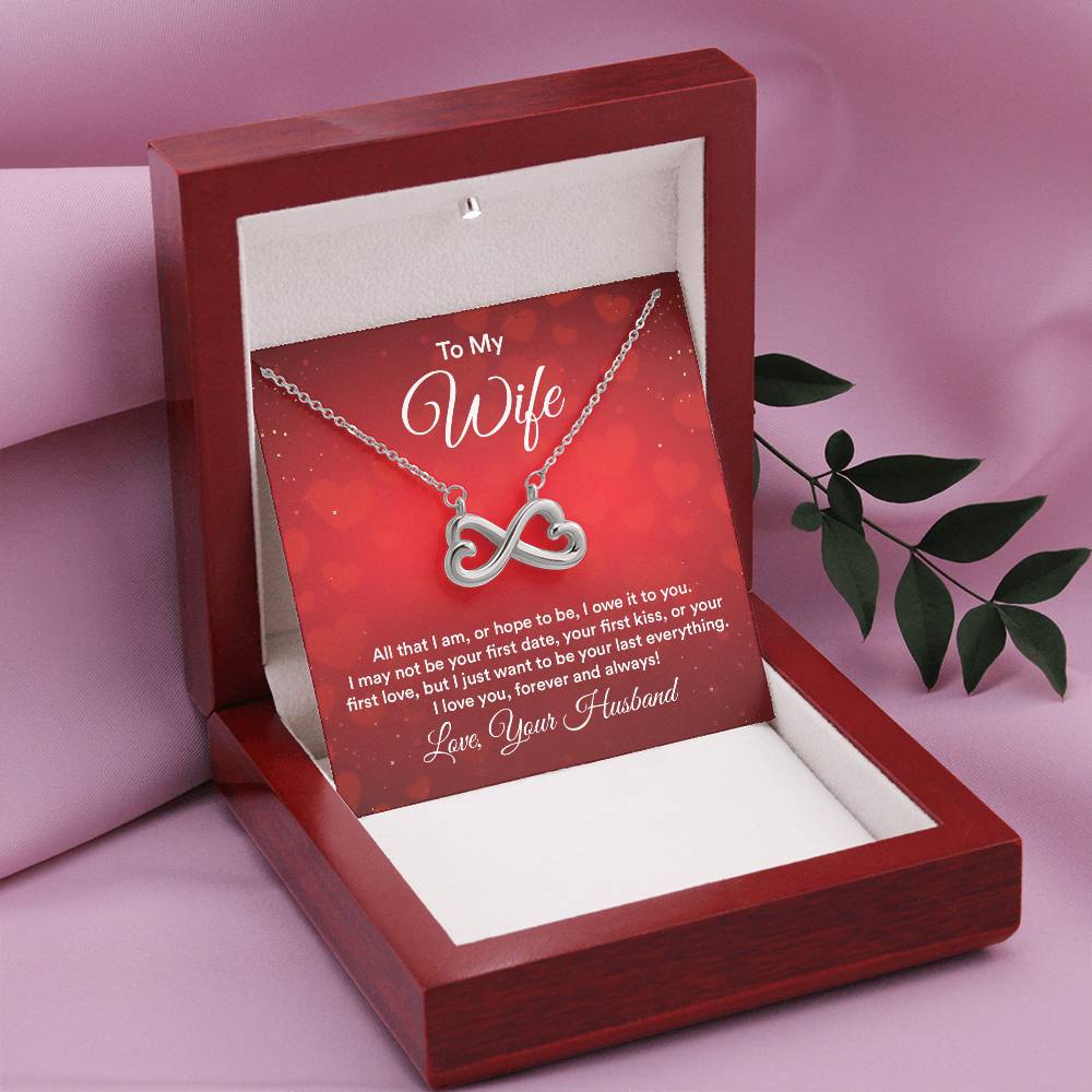 To My Wife Necklace - Sweet Emotional Gift for Wife from Husband on Birthday, Anniversary & Valentine’s Day - Endless Love Necklace