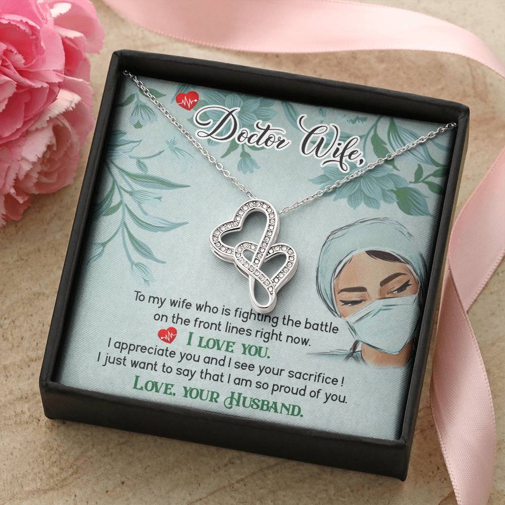 Perfect Gift for Doctor Wife - Meaningful Jewelry from Husband for Any Occasion Including Valentine’s Day - Heart-to-heart Pendant Necklace