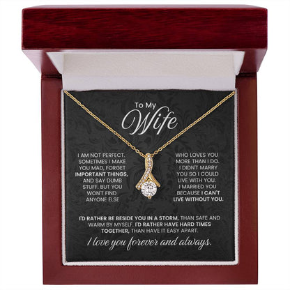 To My Wife Necklace - Emotional Love Jewelry Gift from Husband for Valentine’s Day & Birthday Happiness - Alluring Beauty Necklace