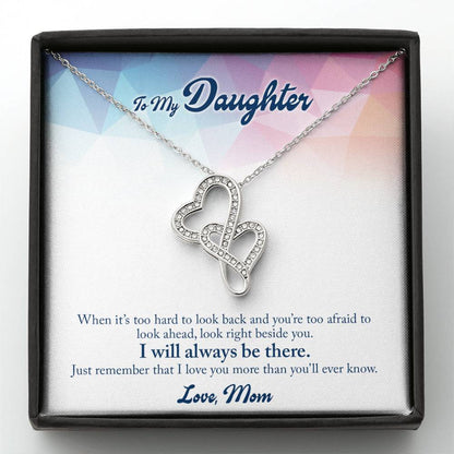 To My Daughter Necklace - Heartwarming Gift for Daughter’s Special Day from Mom - Heart-to-heart Pendant Necklace