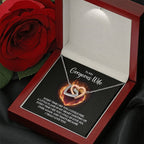 To My Wife Necklace - Special Love Jewelry for Wife from Husband for Birthday, Anniversary & Valentine’s Day - Interlocking Hearts Necklace