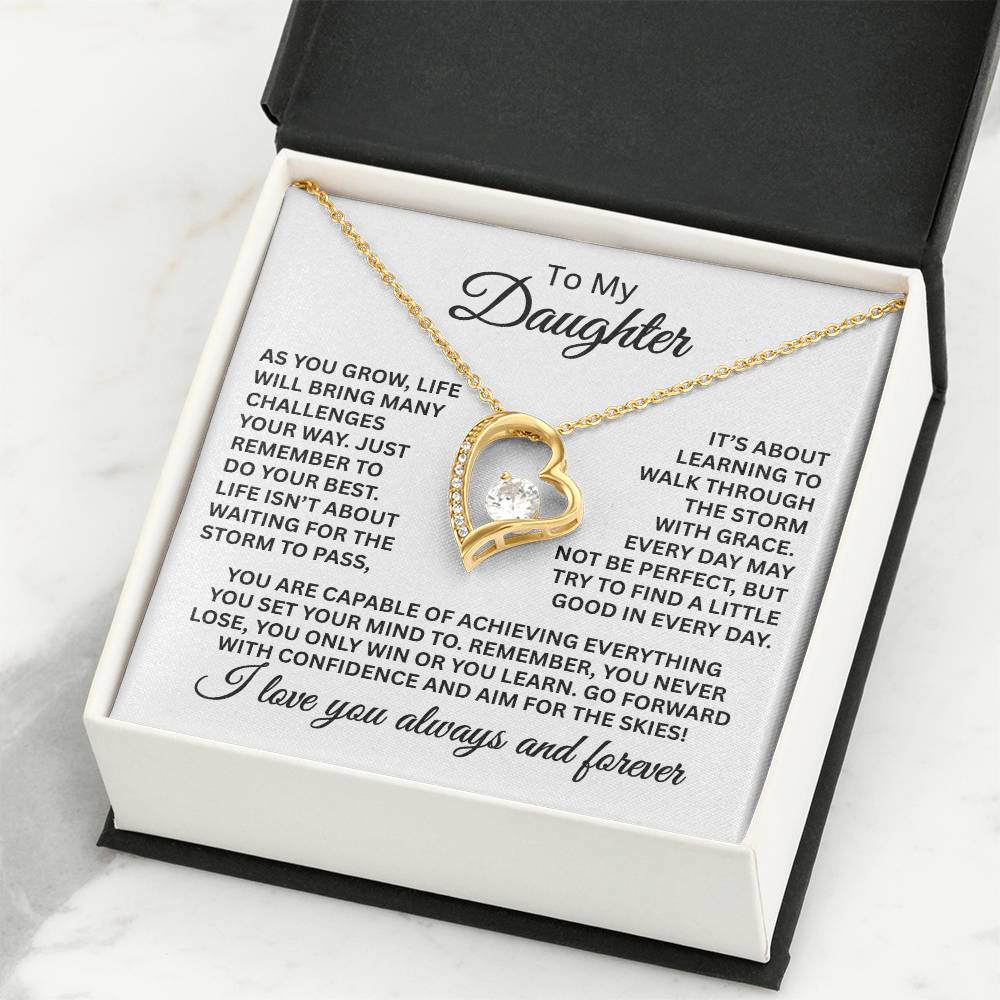 To My Daughter Gift from Dad - I love you always and forever - Forever Love Necklace