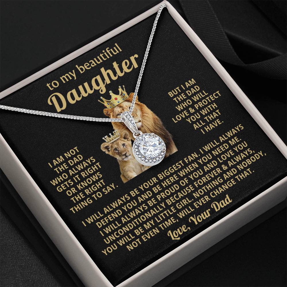 To My Daughter Necklace - Best Surprise Gift for Daughter from Dad for Graduation, Birthday & Christmas - Eternal Hope Necklace