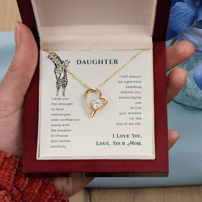 To My Daughter Necklace – Daughter’s Jewelry Gift by Mom – Forever Love Necklace