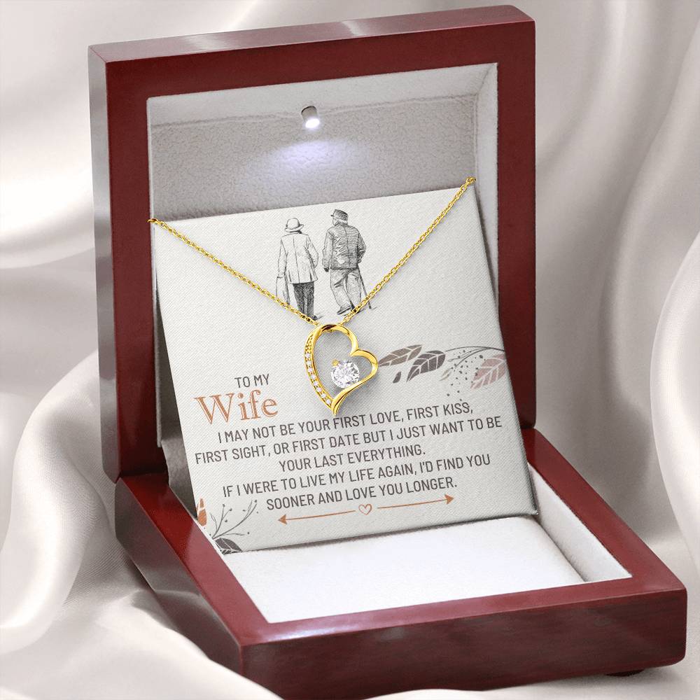 To My Wife Necklace - Touching Romantic Gift for Wife from Husband for Christmas, Anniversary & Valentine’s Day - Forever Love Necklace