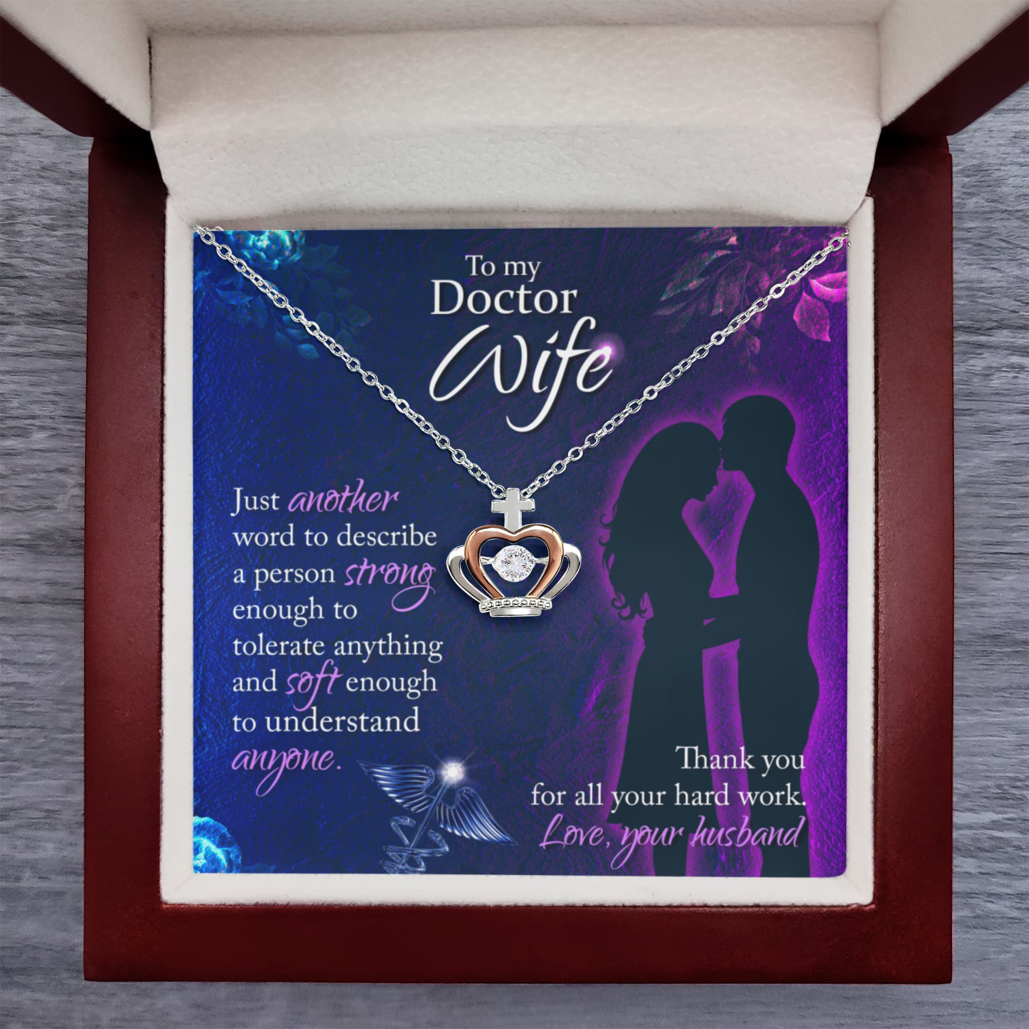 Doctor Wife Gift from Husband - Meaningful Jewelry for Valentine’s Day & Special Occasions - Crown Pendant Necklace