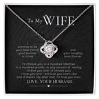 Best Gift for Wife from Husband - Emotional Love Jewelry for Birthday, Valentine’s Day, Anniversary & Christmas - Love Knot Necklace
