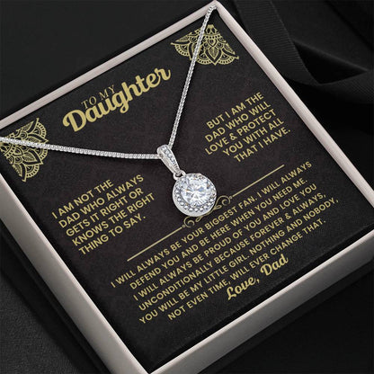 To My Daughter Necklace - I will always be your biggest fan - Gift for Daughter from Dad - Eternal Hope Necklace