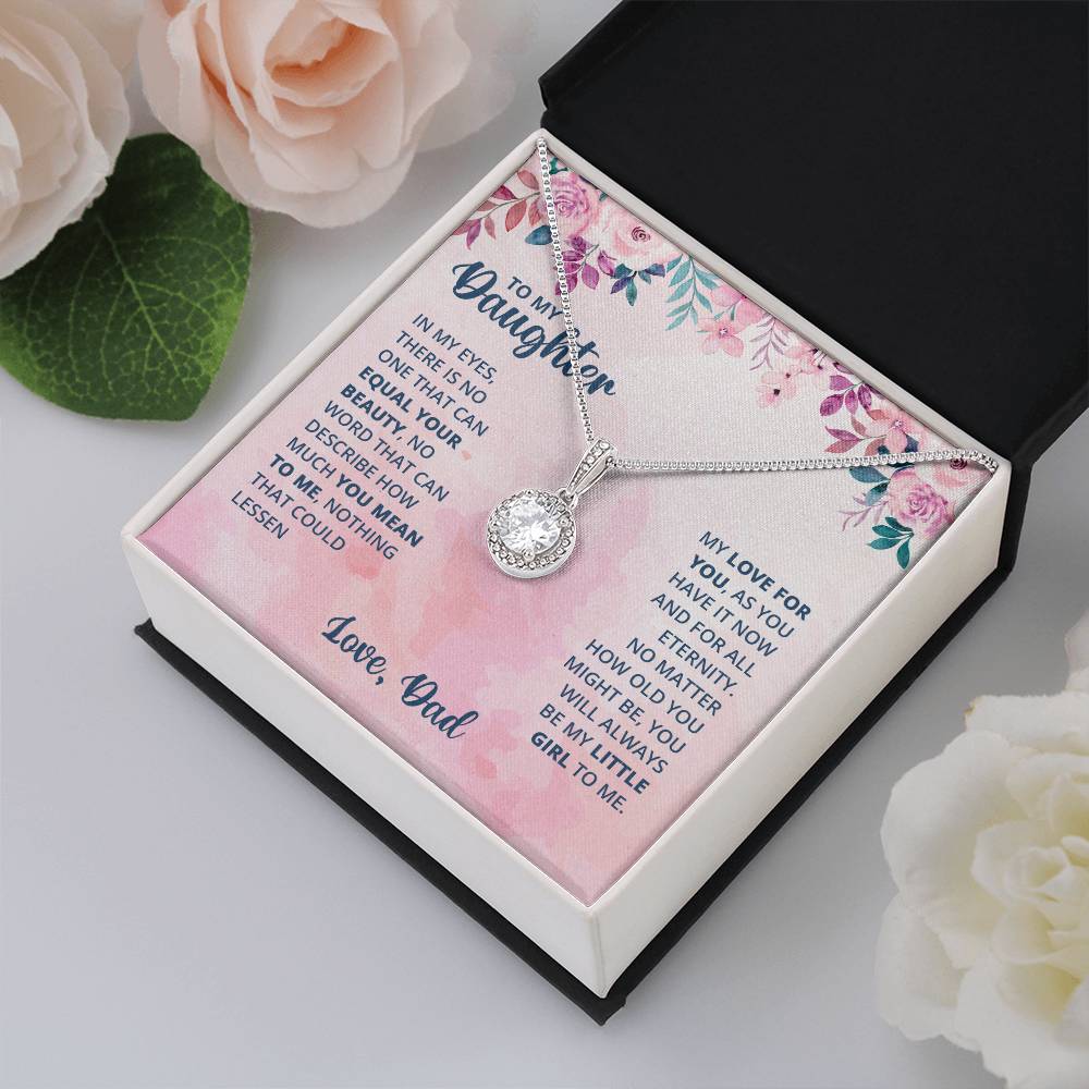 To My Daughter Necklace - Sweetest Daughter Gift from Dad for Birthday Joy & Proud Dad Love - Eternal Hope Necklace
