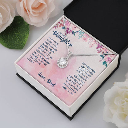 To My Daughter Necklace - Sweetest Daughter Gift from Dad for Birthday Joy & Proud Dad Love - Eternal Hope Necklace