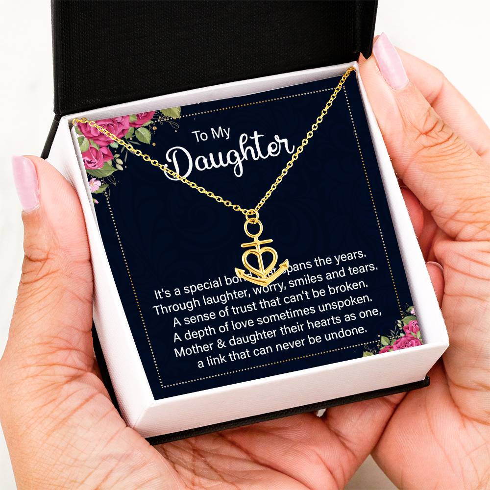 To My Daughter Necklace – Daughter Christmas, Graduation Jewelry Gift – Anchor Pendant Necklace