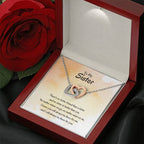 Gift for Sister - There's no better friend than a sister - Interlocking Hearts Necklace