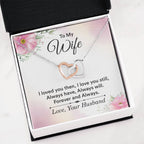 To My Wife Necklace - Emotional Jewelry for Wife from Husband to Celebrate Love on Valentine’s Day & Beyond - Interlocking Hearts Necklace