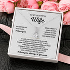 To My Beautiful Wife Necklace - Romantic Keepsake Jewelry Gift from Husband for Special Days & Valentine’s Love - Alluring Beauty Necklace