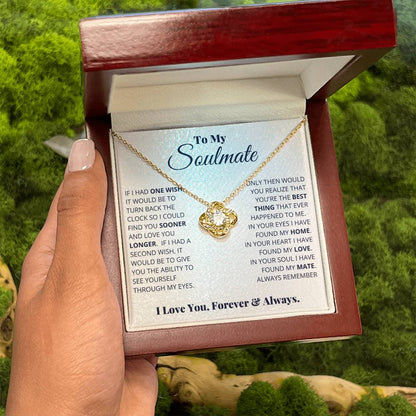 Soulmate Necklace Gift - Romantic Jewelry for Valentine’s Day & Sweet Surprise Gifting - Love Knot Necklace