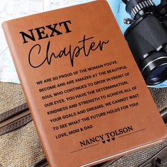 Personalized Graduation Journal, Custom Leather Keepsake for Her Memories, Woman Graduation