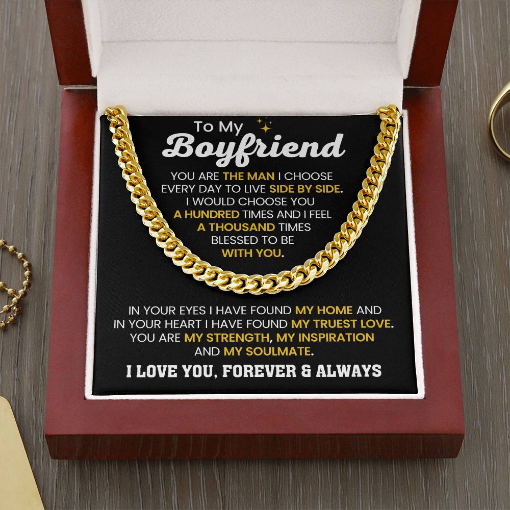 Boyfriend Jewelry Gift from Girlfriend - Cuban Link Chain - Anniversary & Valentine's Day Gift