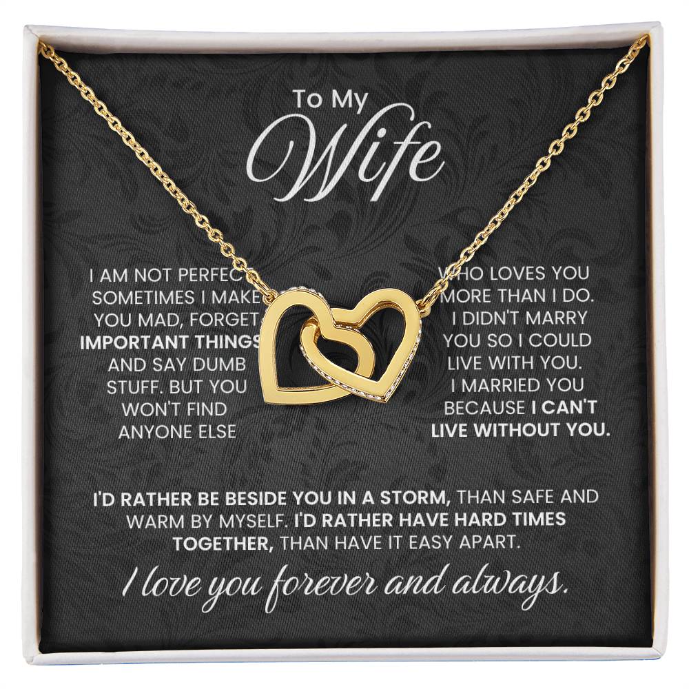 Jewelry Gift for Wife from Husband - Romantic & Heartfelt - Interlocking Hearts Necklace