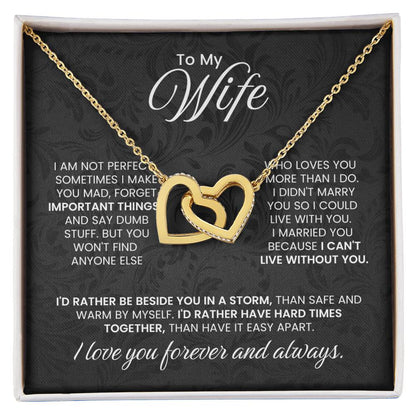 Jewelry Gift for Wife from Husband - Romantic & Heartfelt - Interlocking Hearts Necklace